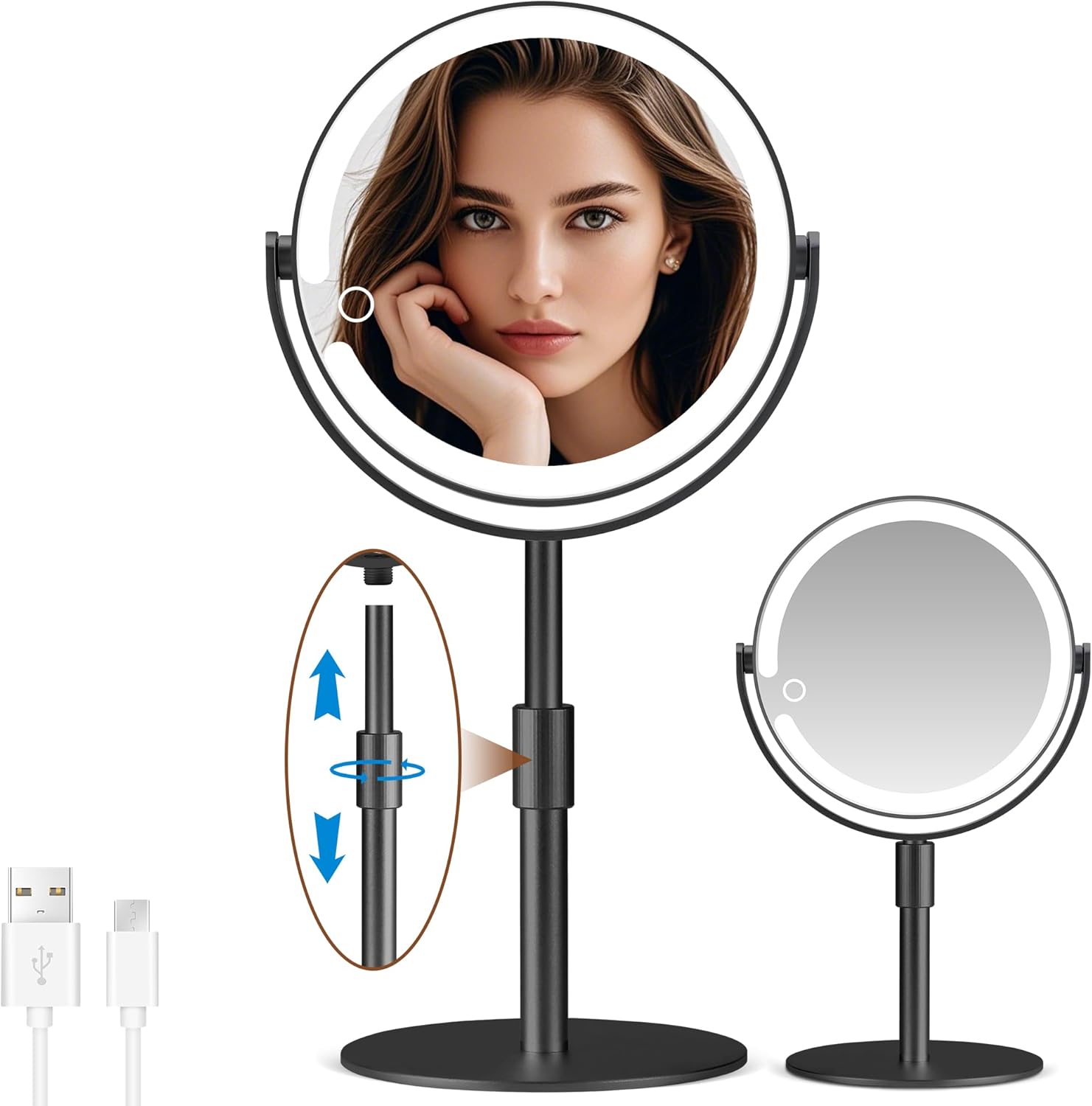 Adjustable Magnifying Mirror with Light