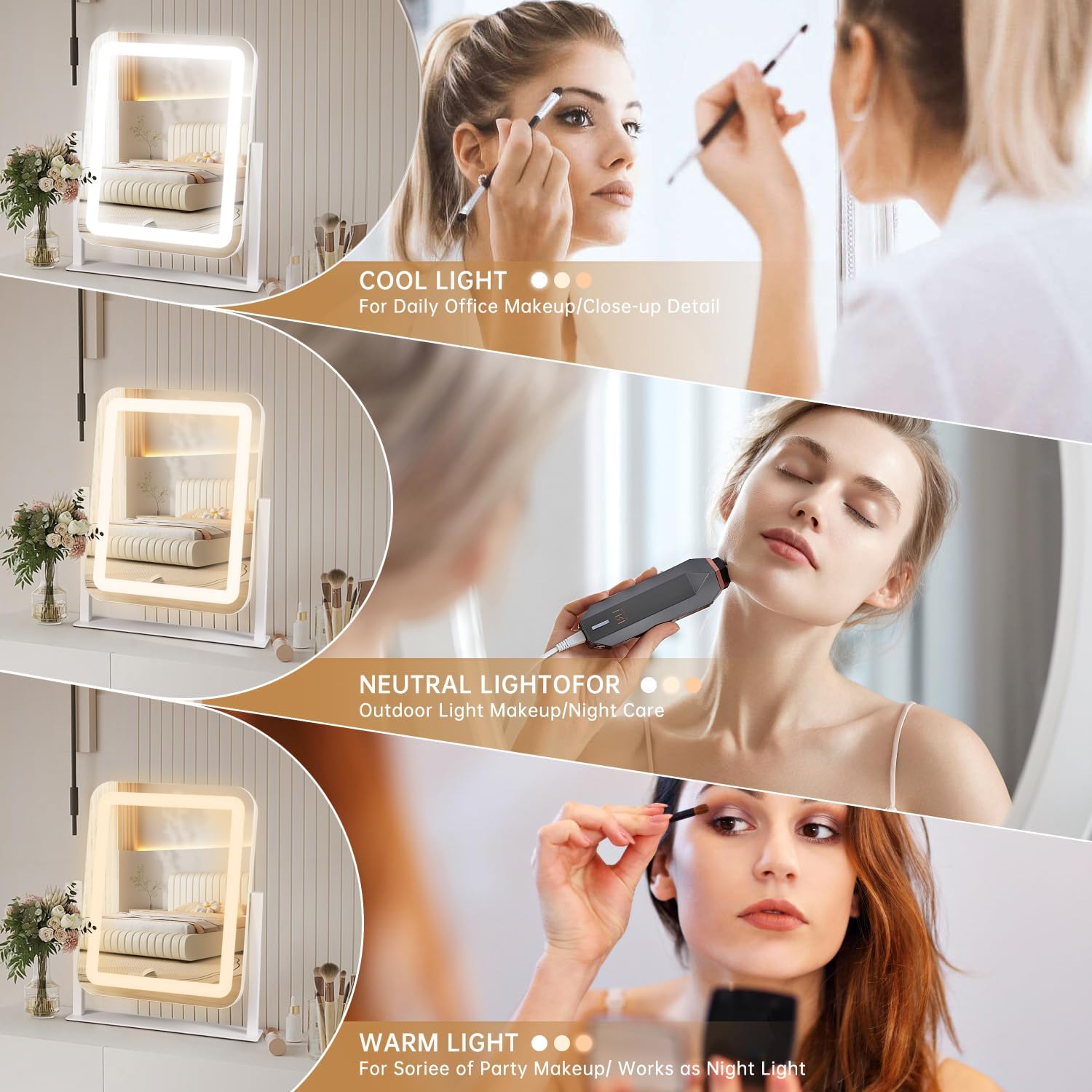 15x126 Inch Vanity Mirror with LED Light and Touch Control
