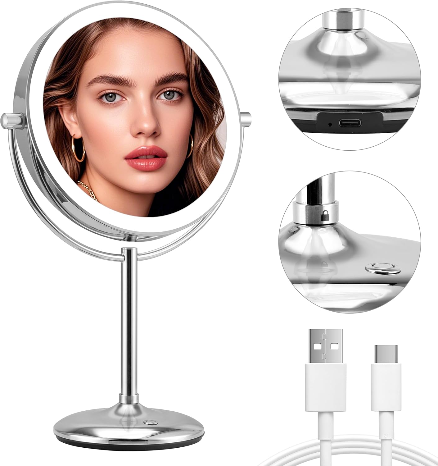 9 Magnifying Makeup Mirror with Light 1X10X