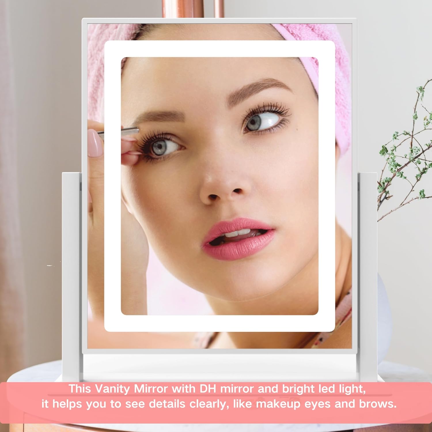 Makeup Mirror with Lights 360 Rotation 5 Magnification Vanity Mirror