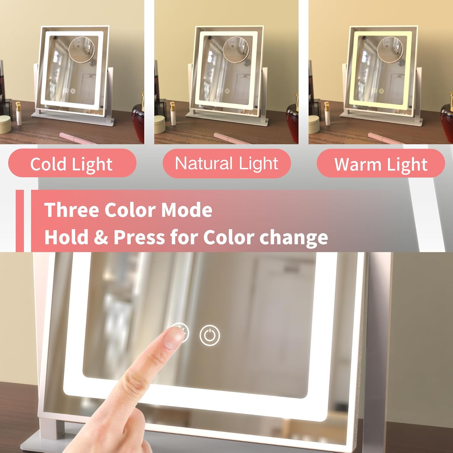 Makeup Mirror with Lights 360 Rotation 5 Magnification Vanity Mirror