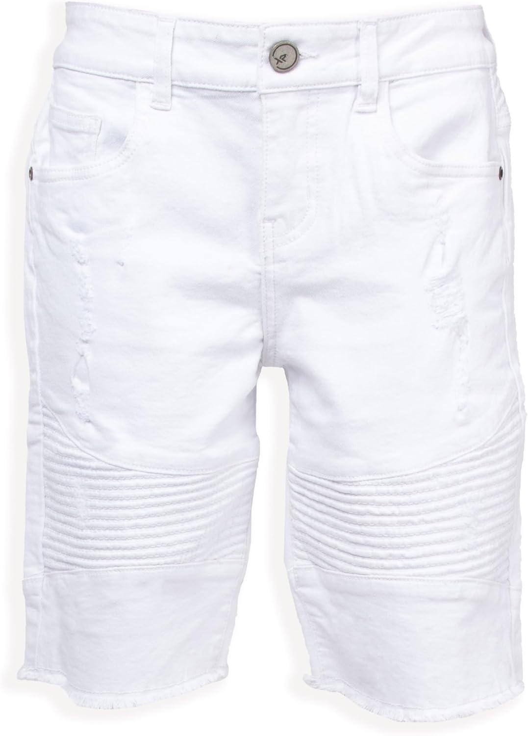 X RAY - Casual Ripped Biker Moto Denim Shorts for Toddler Boys