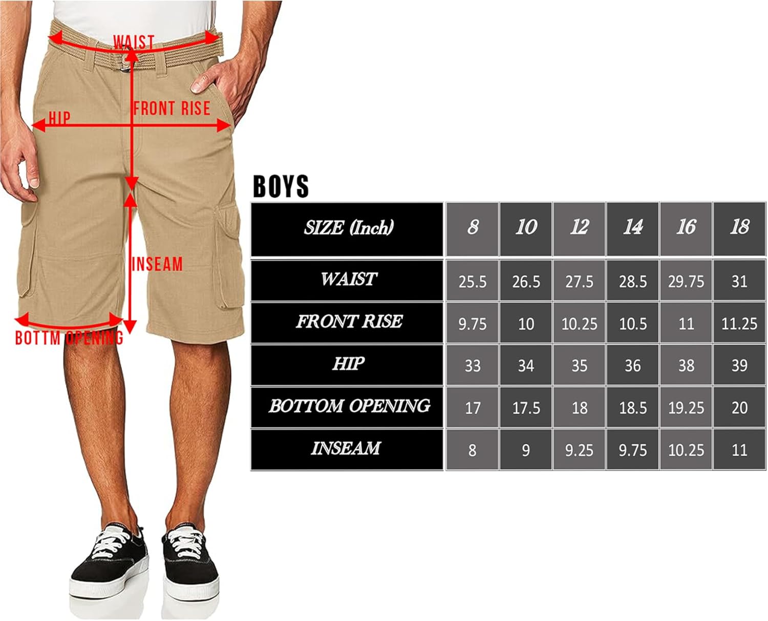 Southpole Boys Ripstop Cargo Shorts Belted Basics