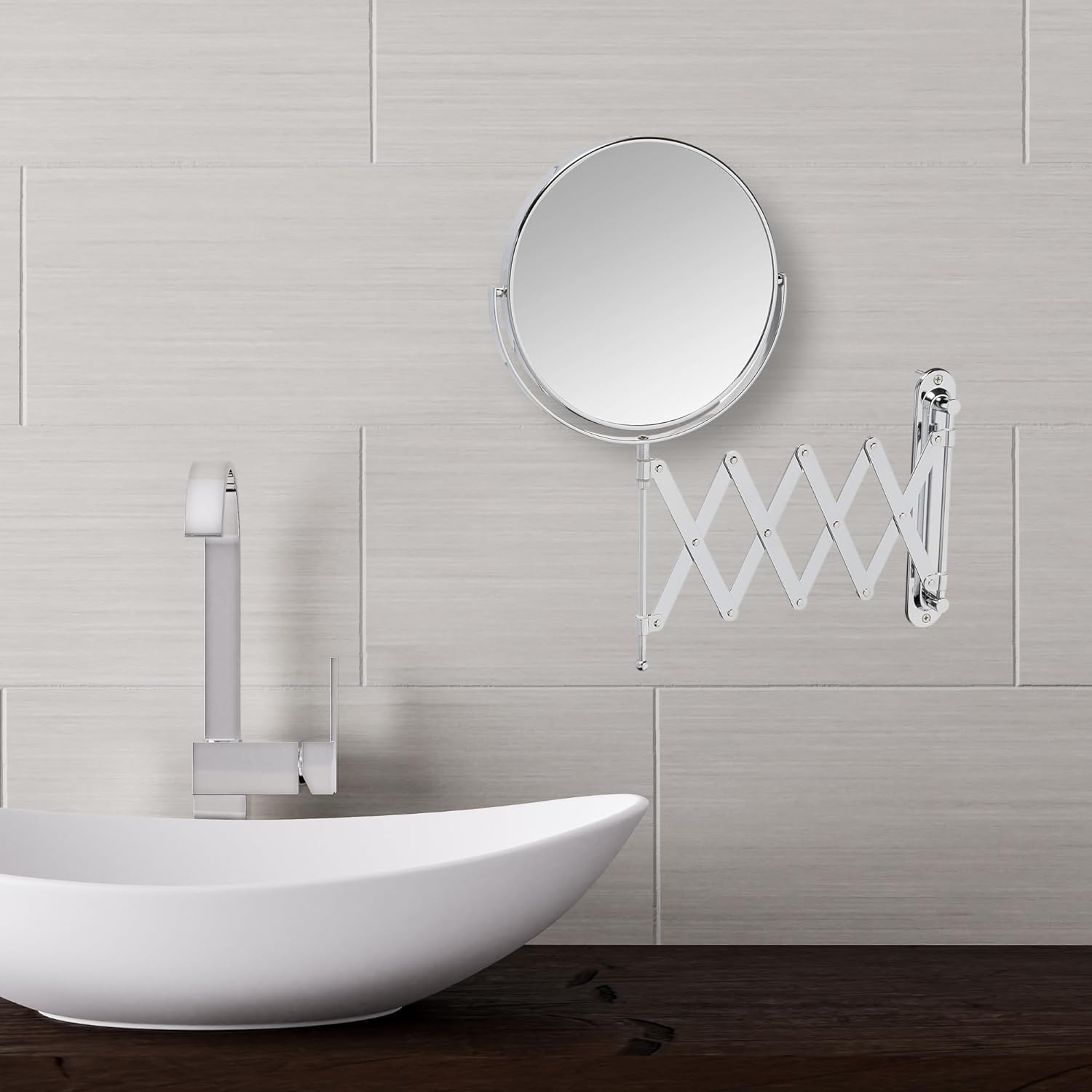 Space-saving Sleek Wall-Mounted Makeup Mirror