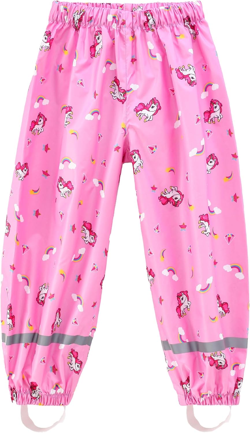 Fewlby - Toddler Rain Pants - Waterproof Reflective Durable for Kids