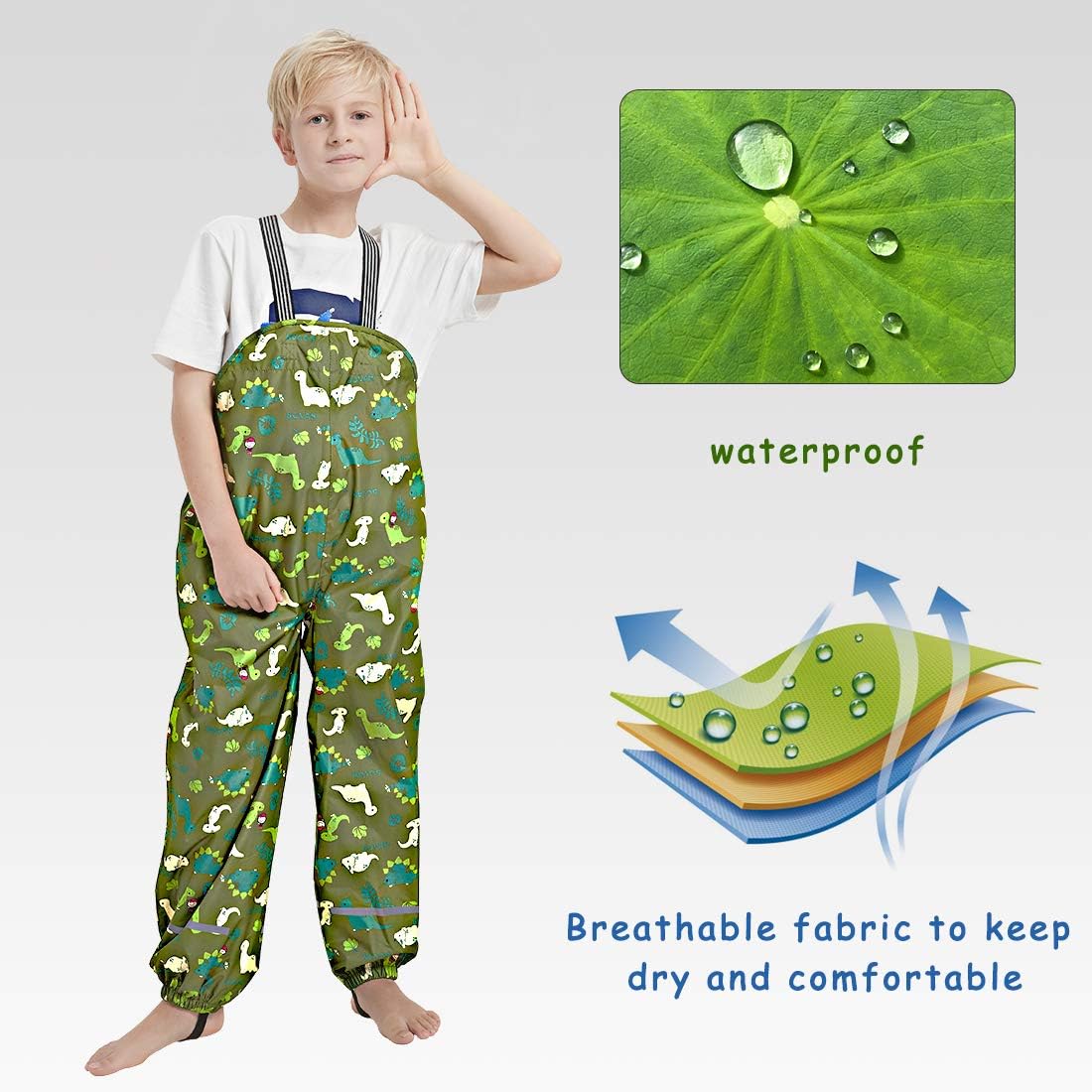 Safe Adjustable Rain Pants for Kids