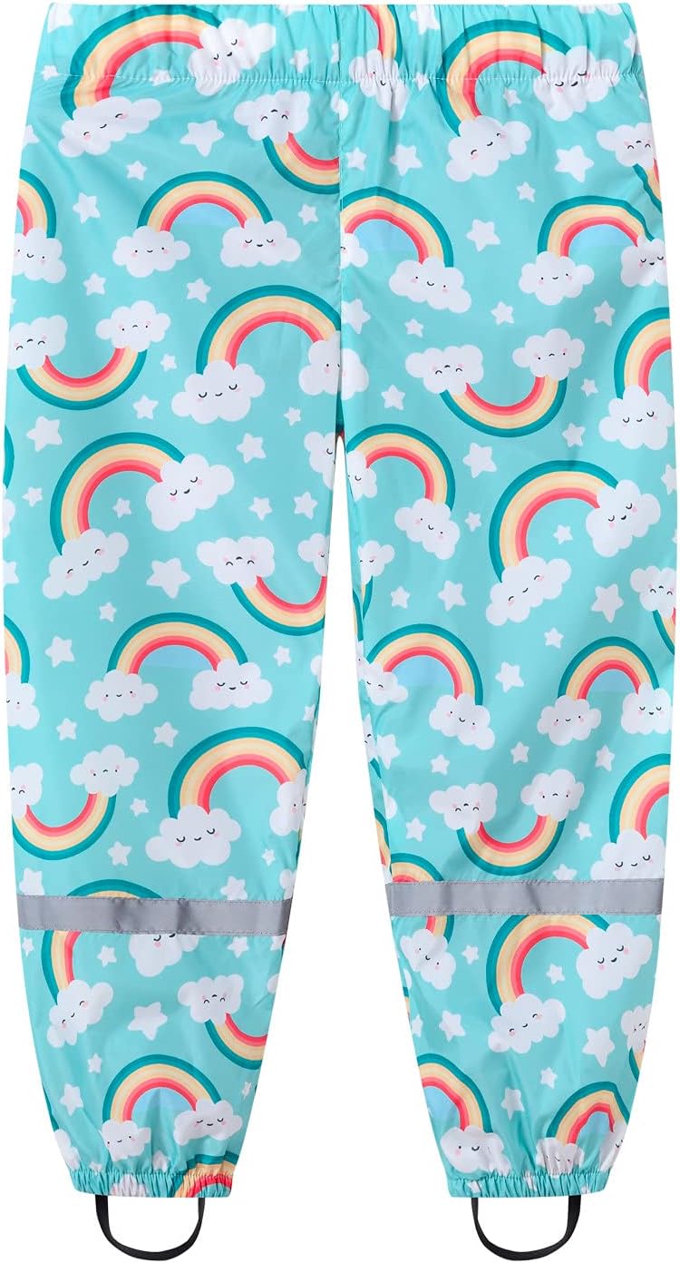 Waterproof Reflective Rain Pants for Kids Boys and Girls Muddy Outfits