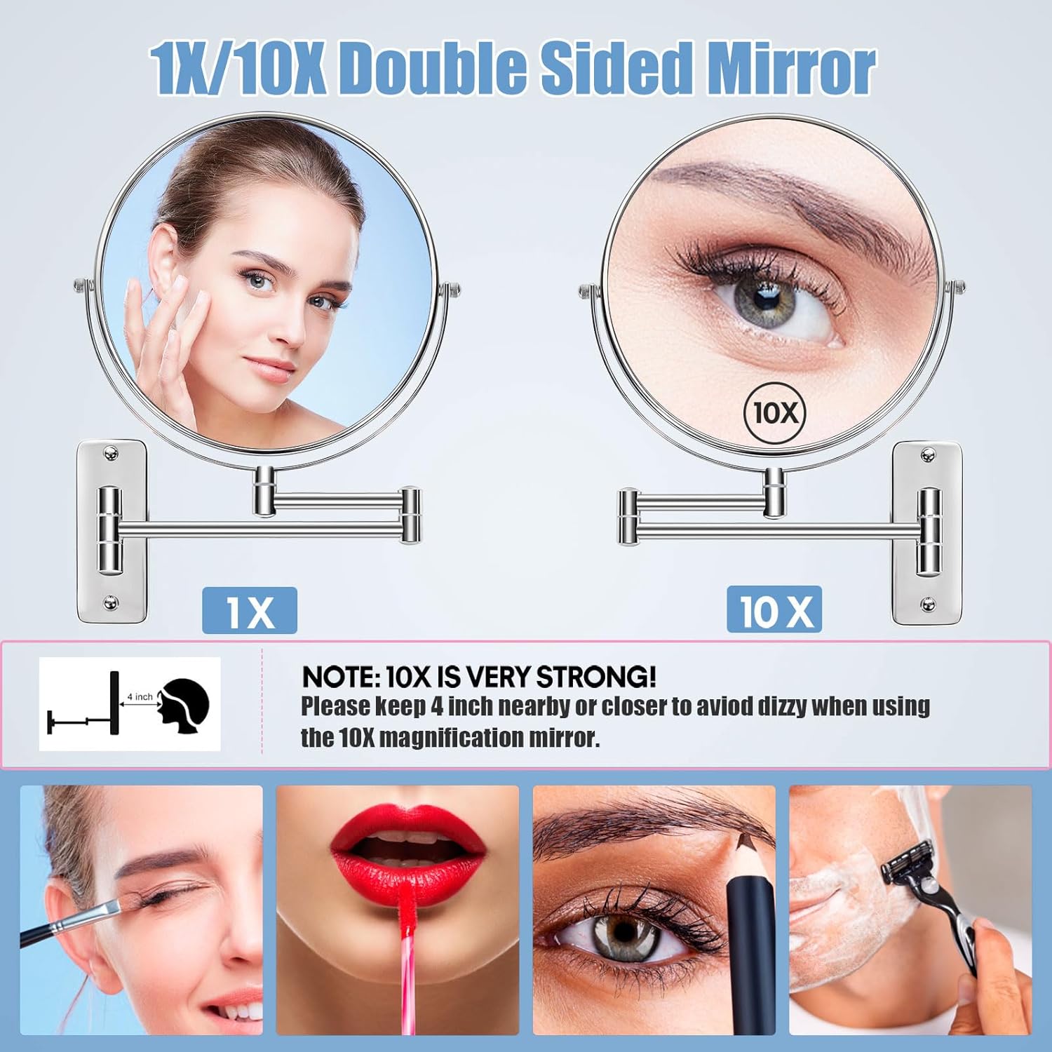 9-inch Wall-Mounted Magnifying Mirror