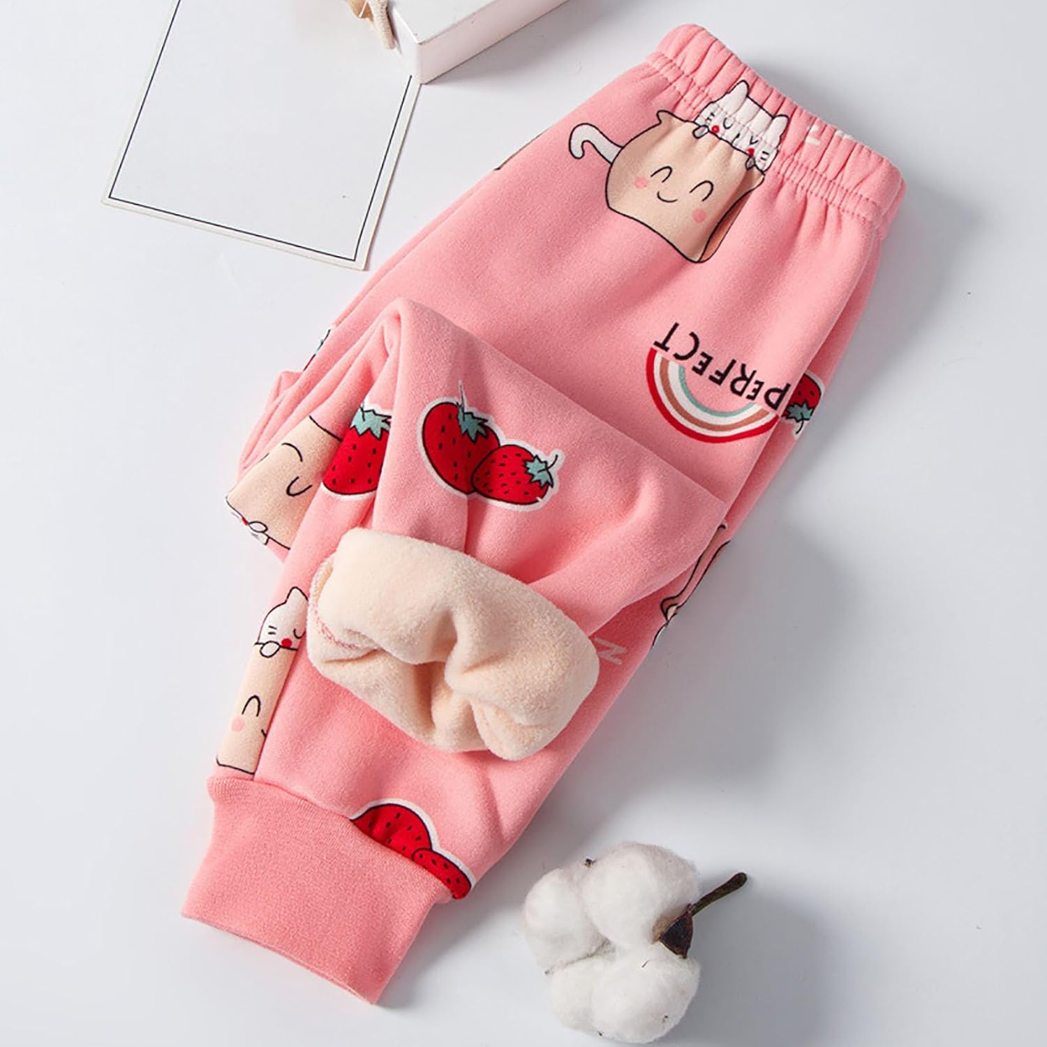 Cute Cartoon Winter Fleece-Lined Toddler Pants