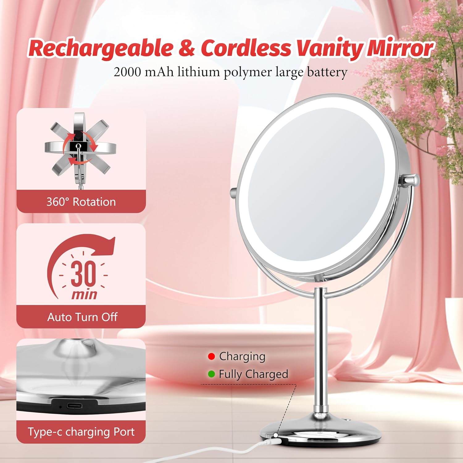 9 Magnifying Makeup Mirror with Light 1X10X