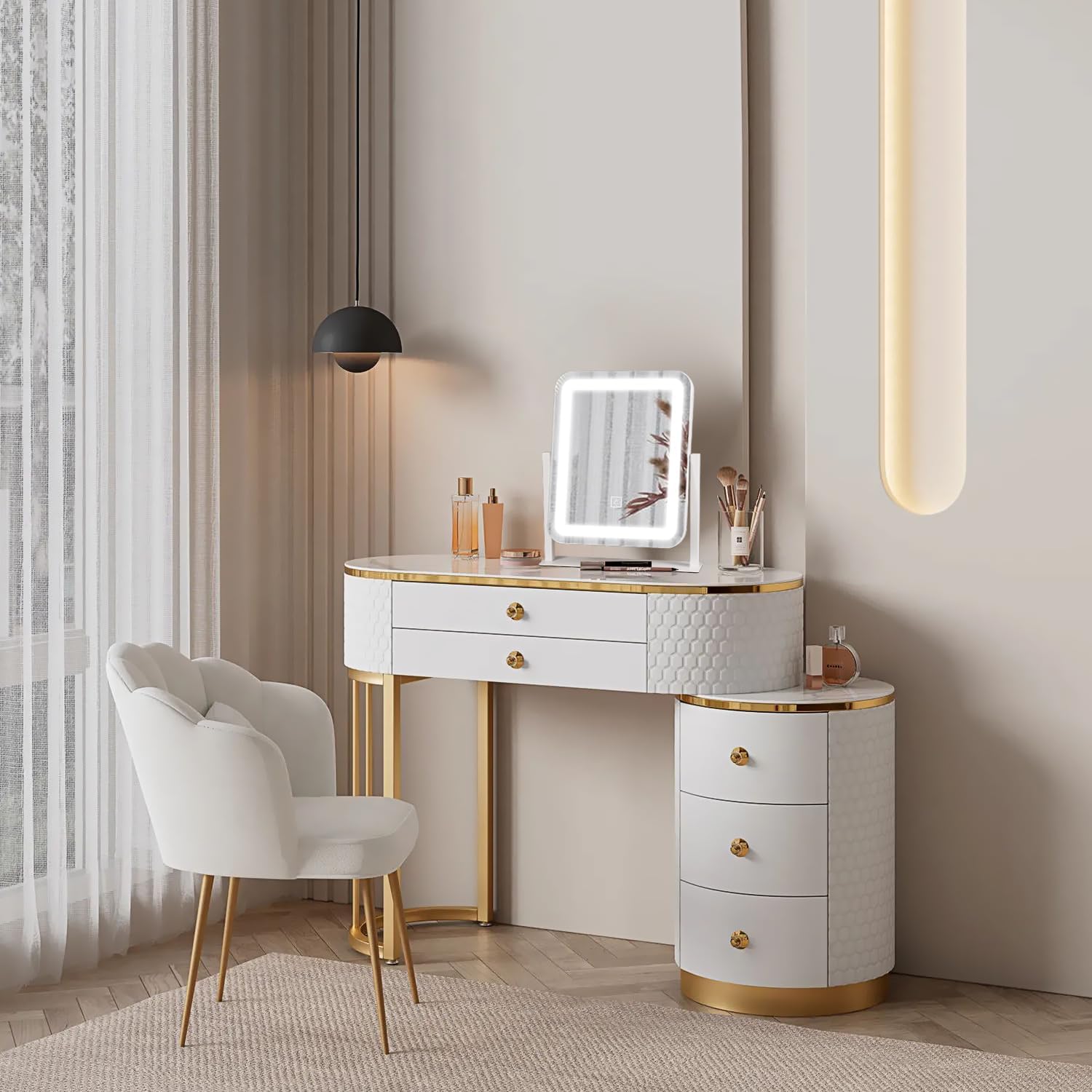 15x126 Inch Vanity Mirror with LED Light and Touch Control