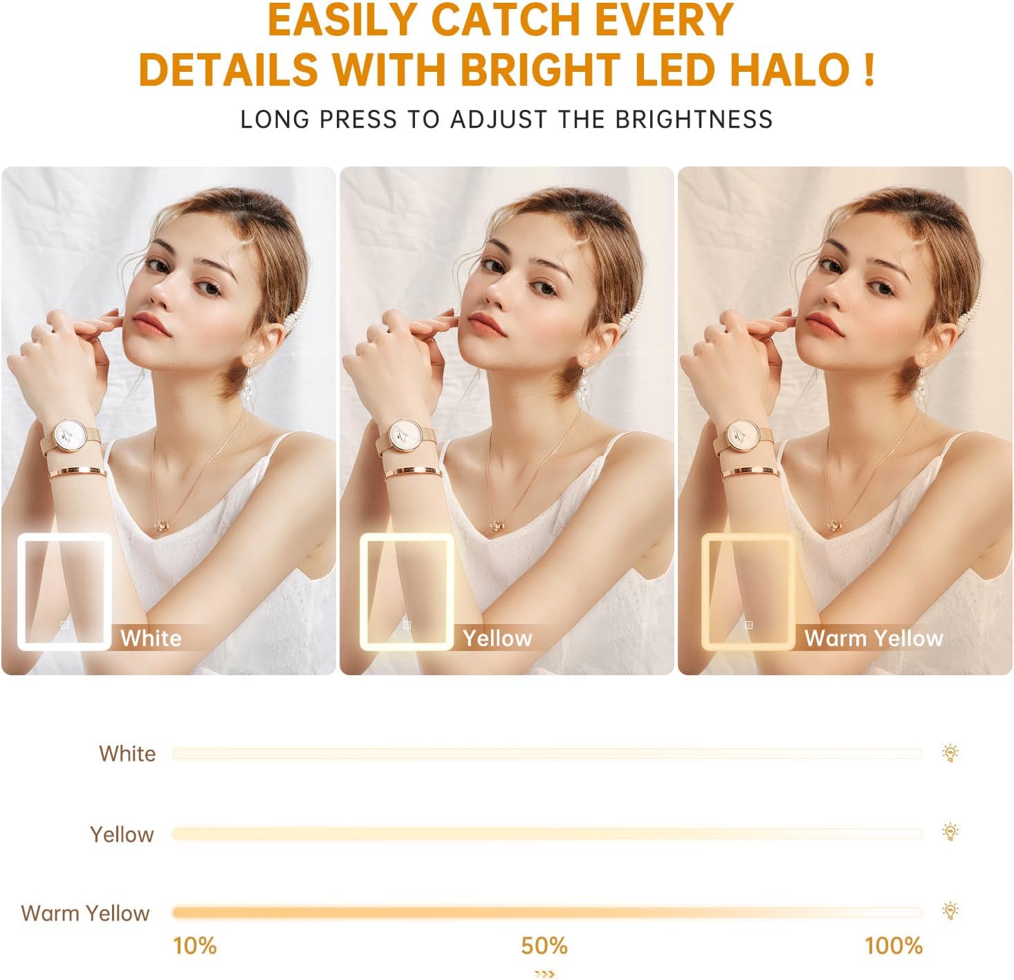 15x126 Inch Vanity Mirror with LED Light and Touch Control