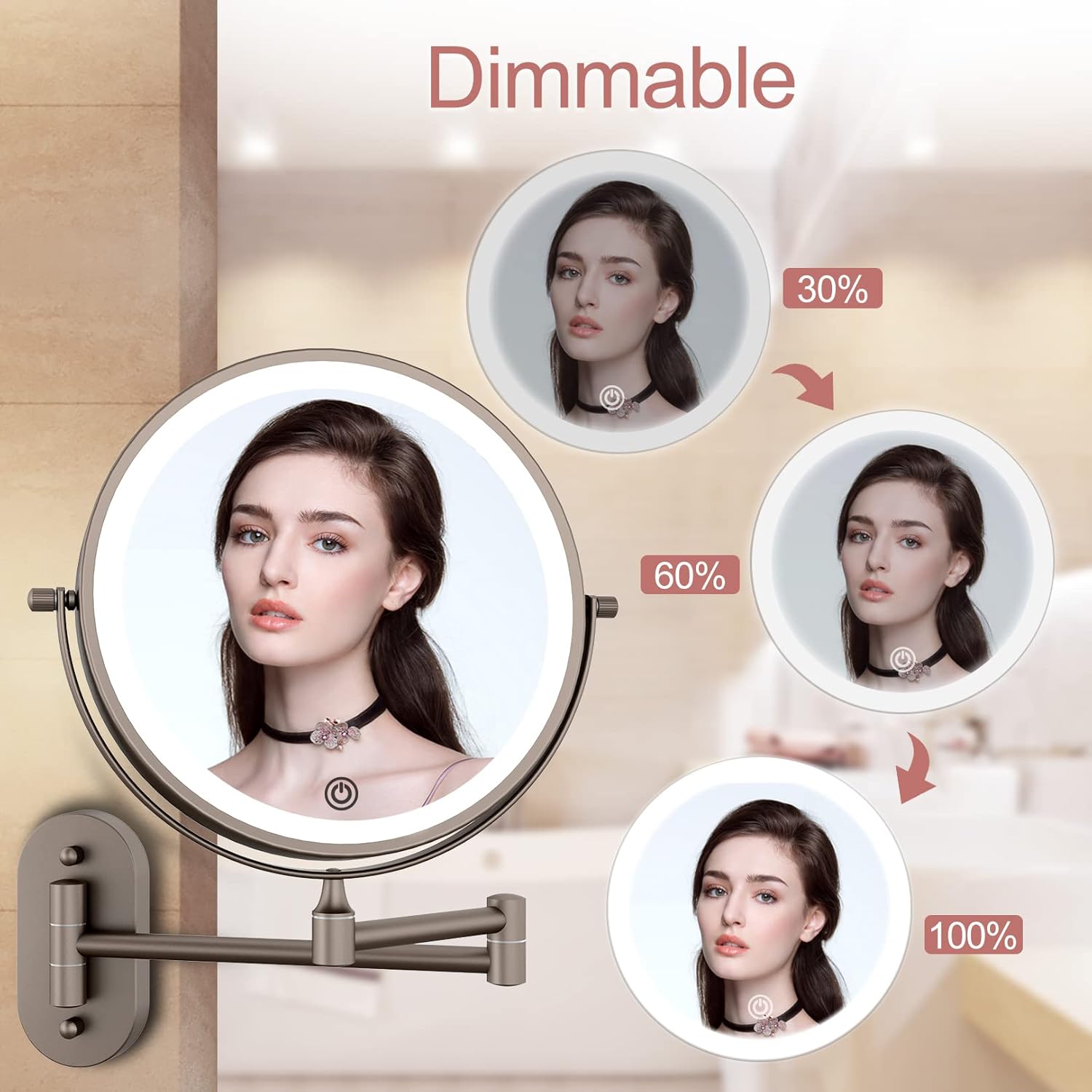 FASCINATE Wall-Mounted Lighted Vanity Mirror