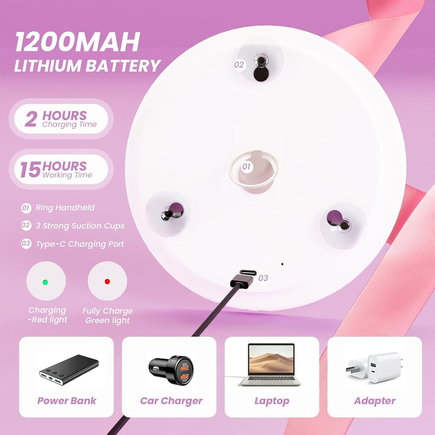 6 Magnifying Makeup Mirror withLED Light for Travelers