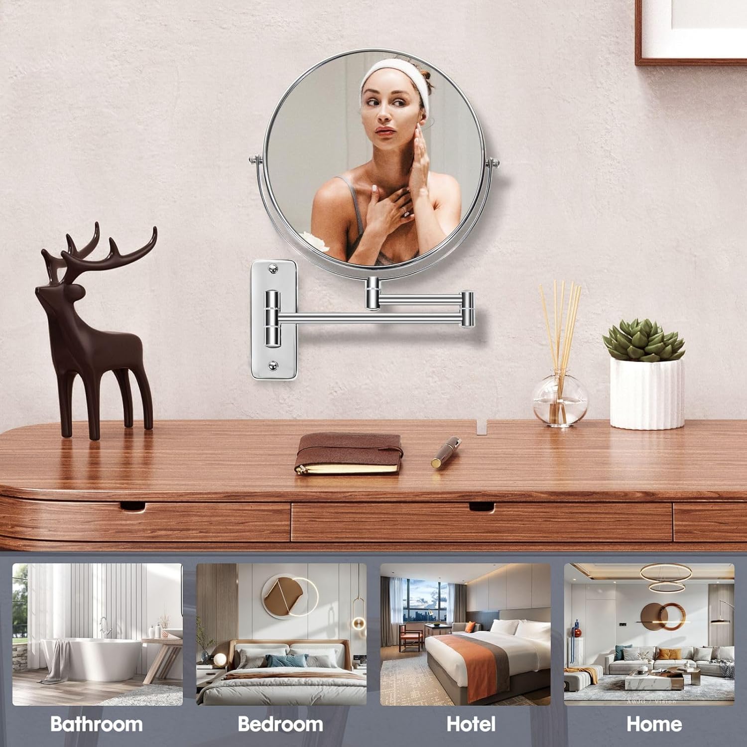 9-inch Wall-Mounted Magnifying Mirror