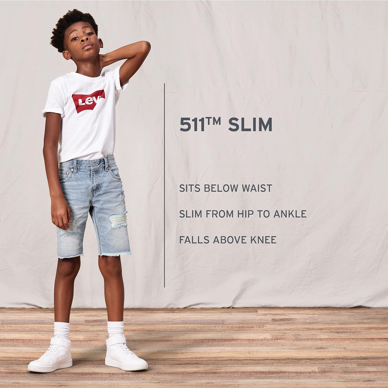 Levis Boys Slim Fit Denim Shorts