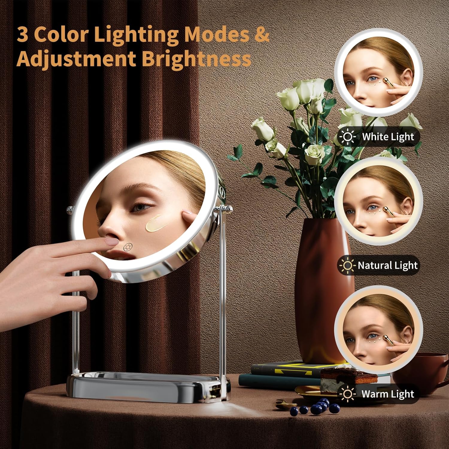 Decovesta Lighted Makeup Mirror with Lights Storage Tray