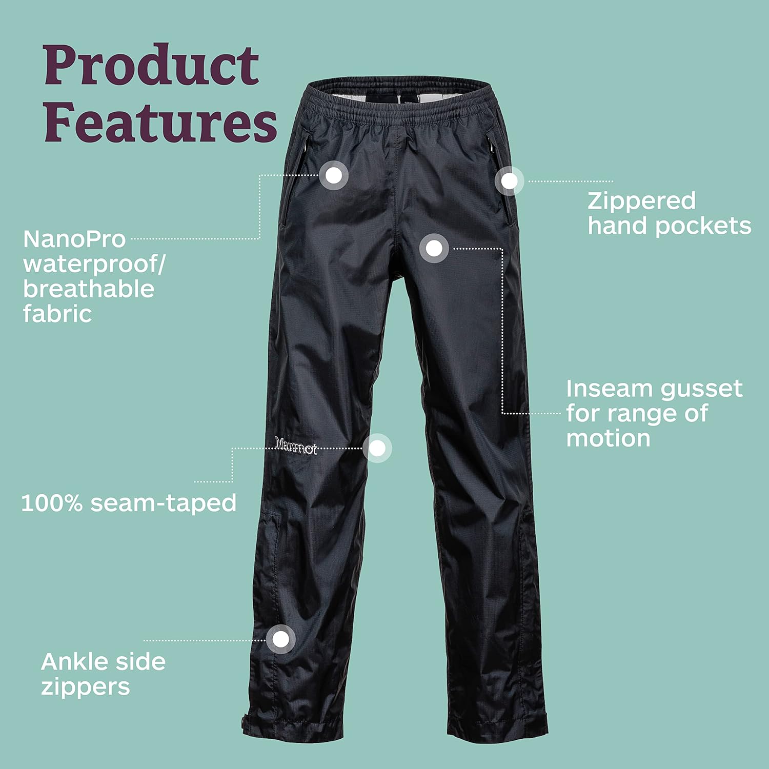 Stay Wet Dry Marmot Kids Precip Pants