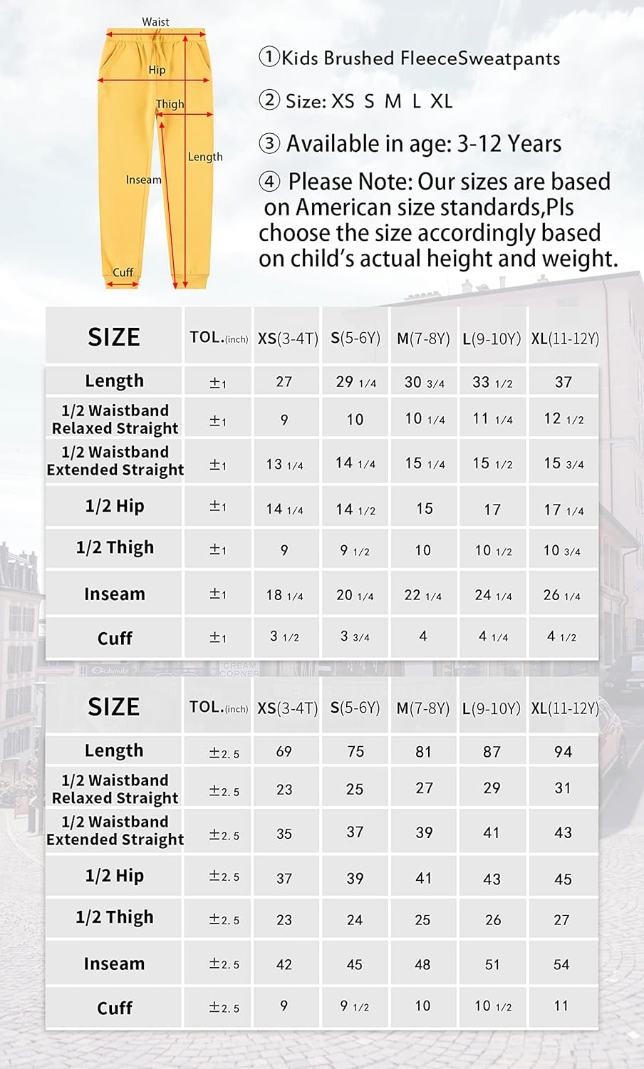 UNACOO Kids Fleece Jogger Pants for Boys and Girls 3-12 Years