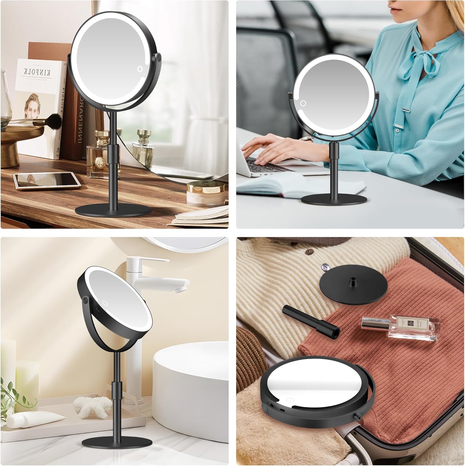 Adjustable Magnifying Mirror with Light