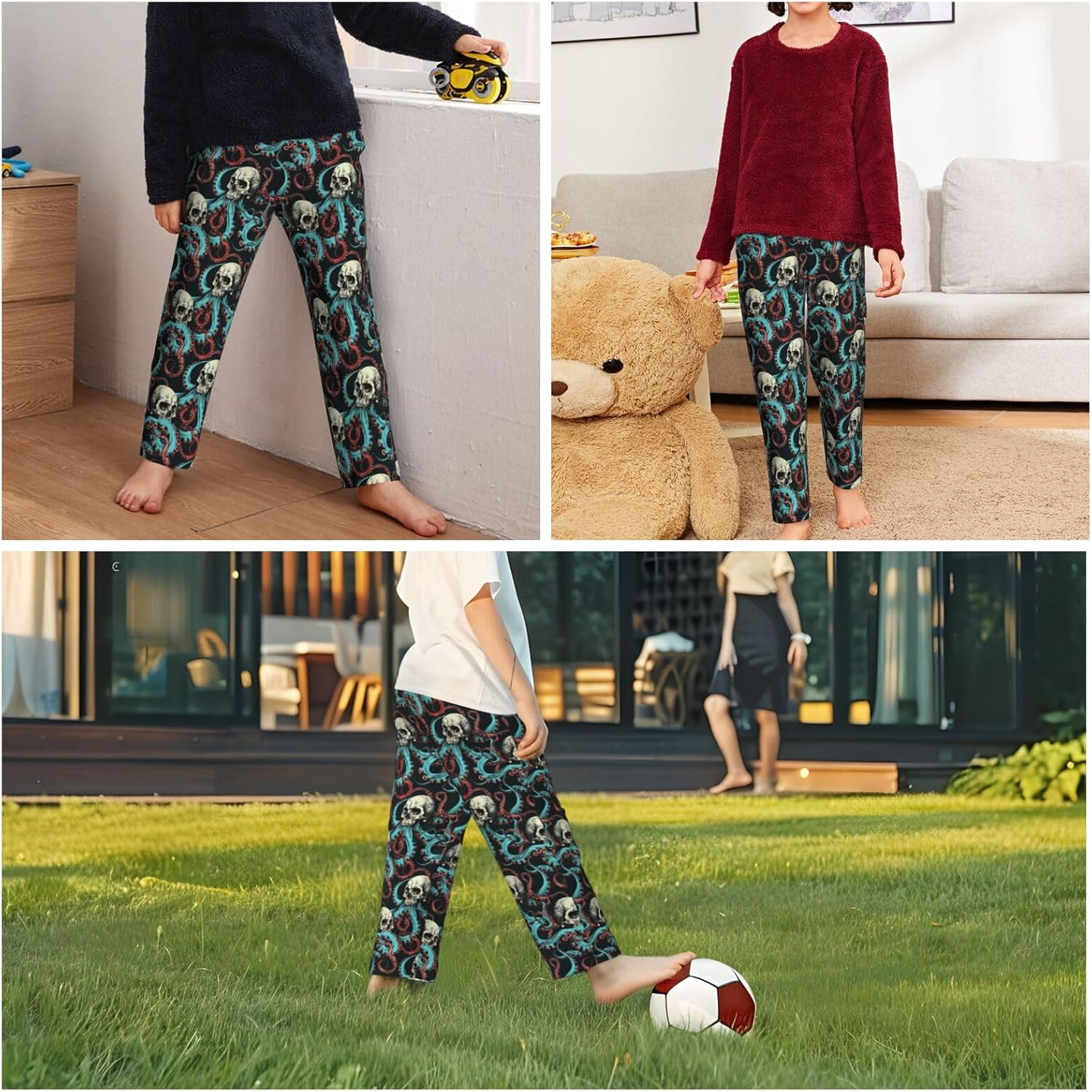 YSBKN Soft Octopus Skull Joggers