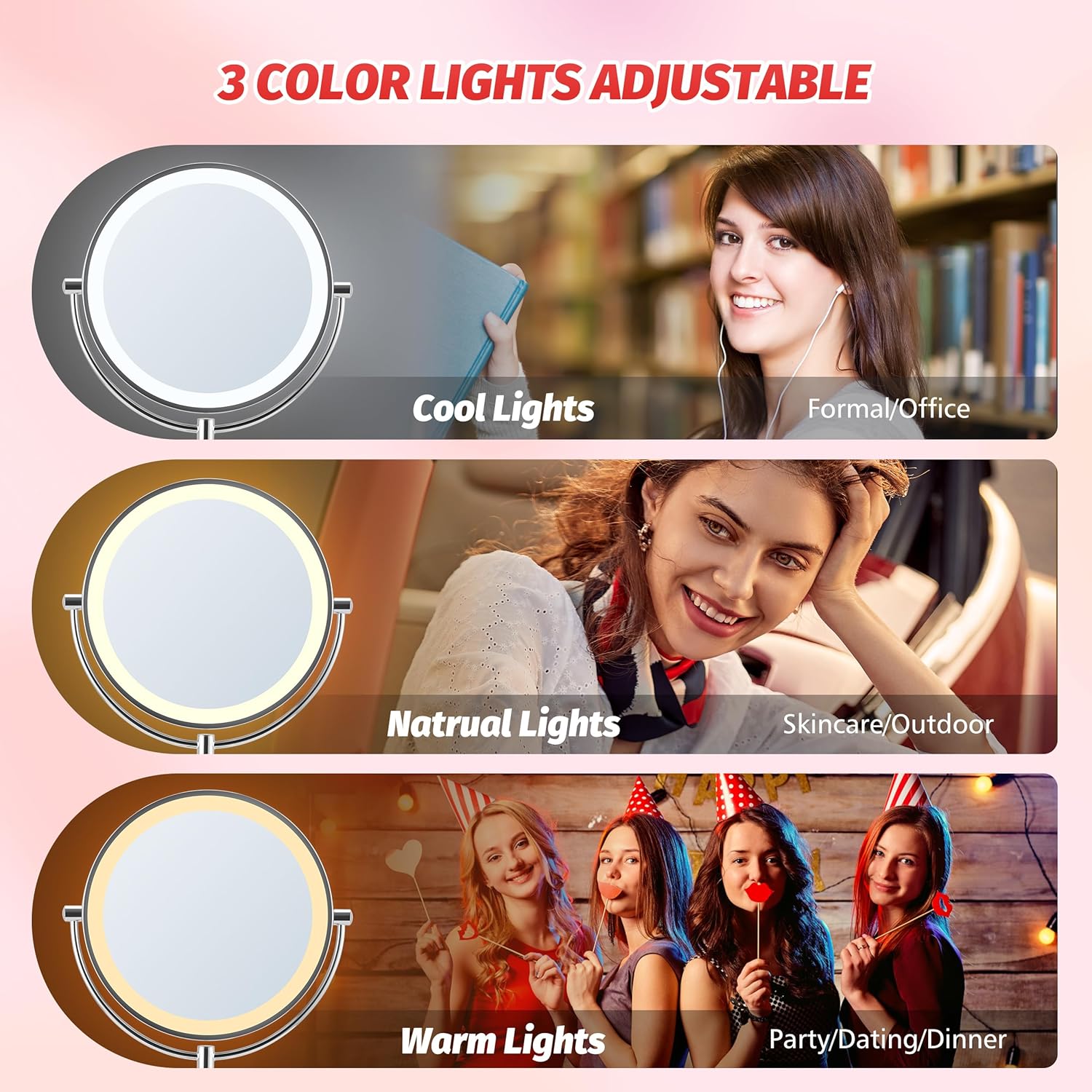 9 Magnifying Makeup Mirror with Light 1X10X