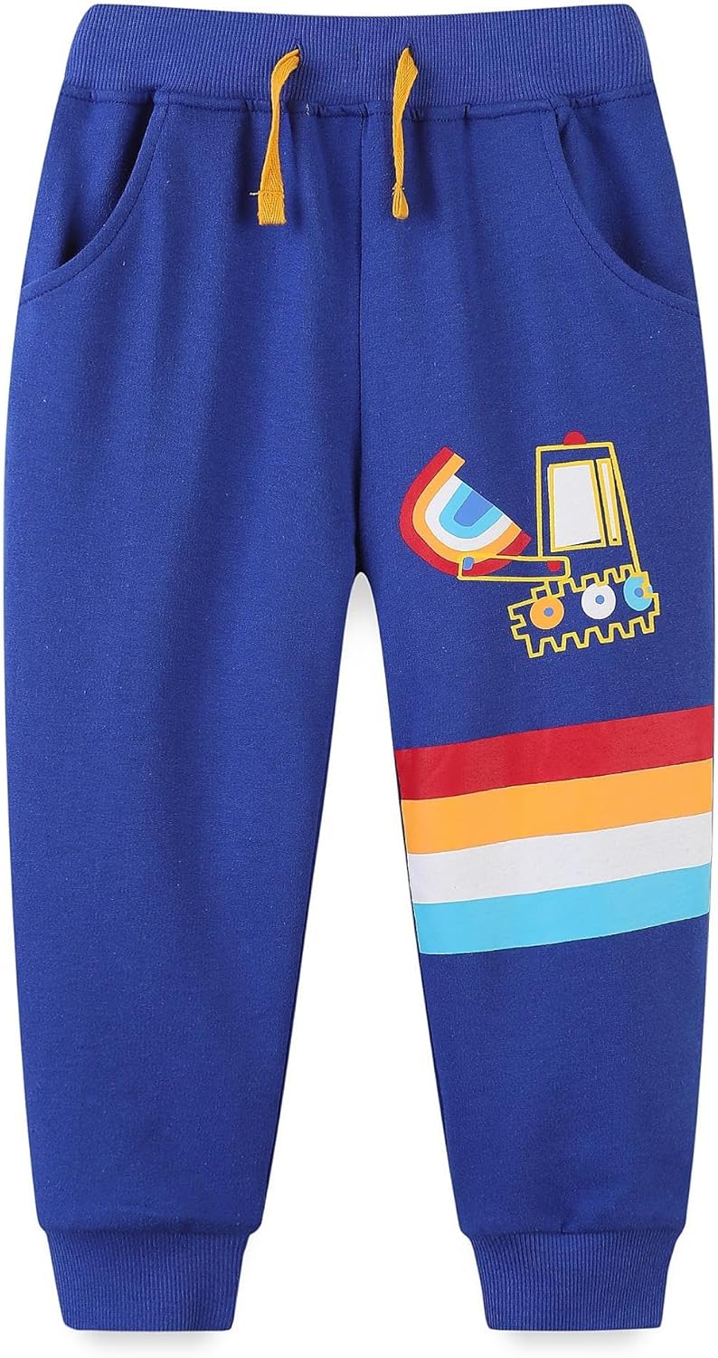 Irsutey Toddler Boys Cotton Rainbow Print Active Jogger Pants