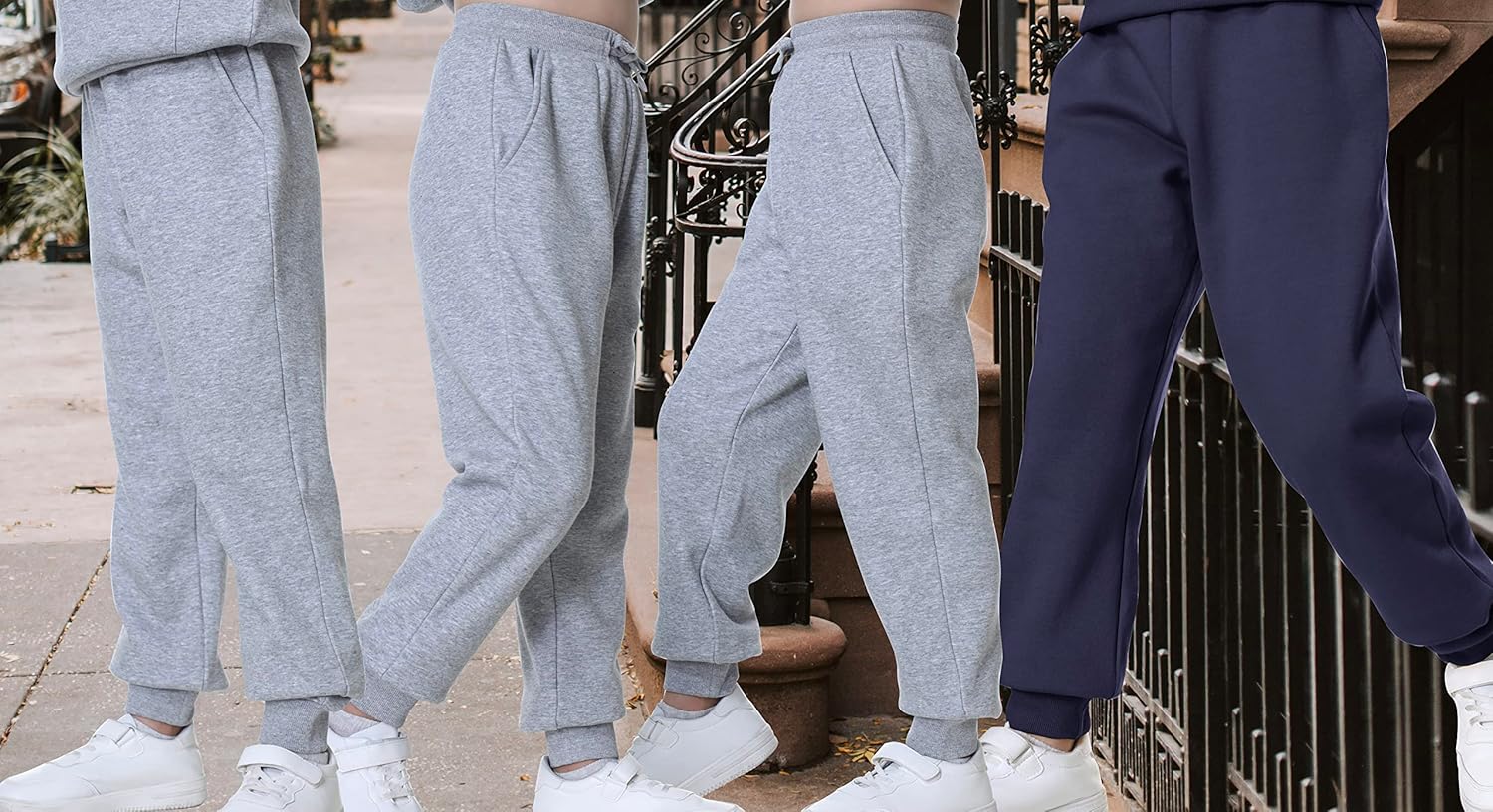 UNACOO Kids Fleece Jogger Pants for Boys and Girls 3-12 Years