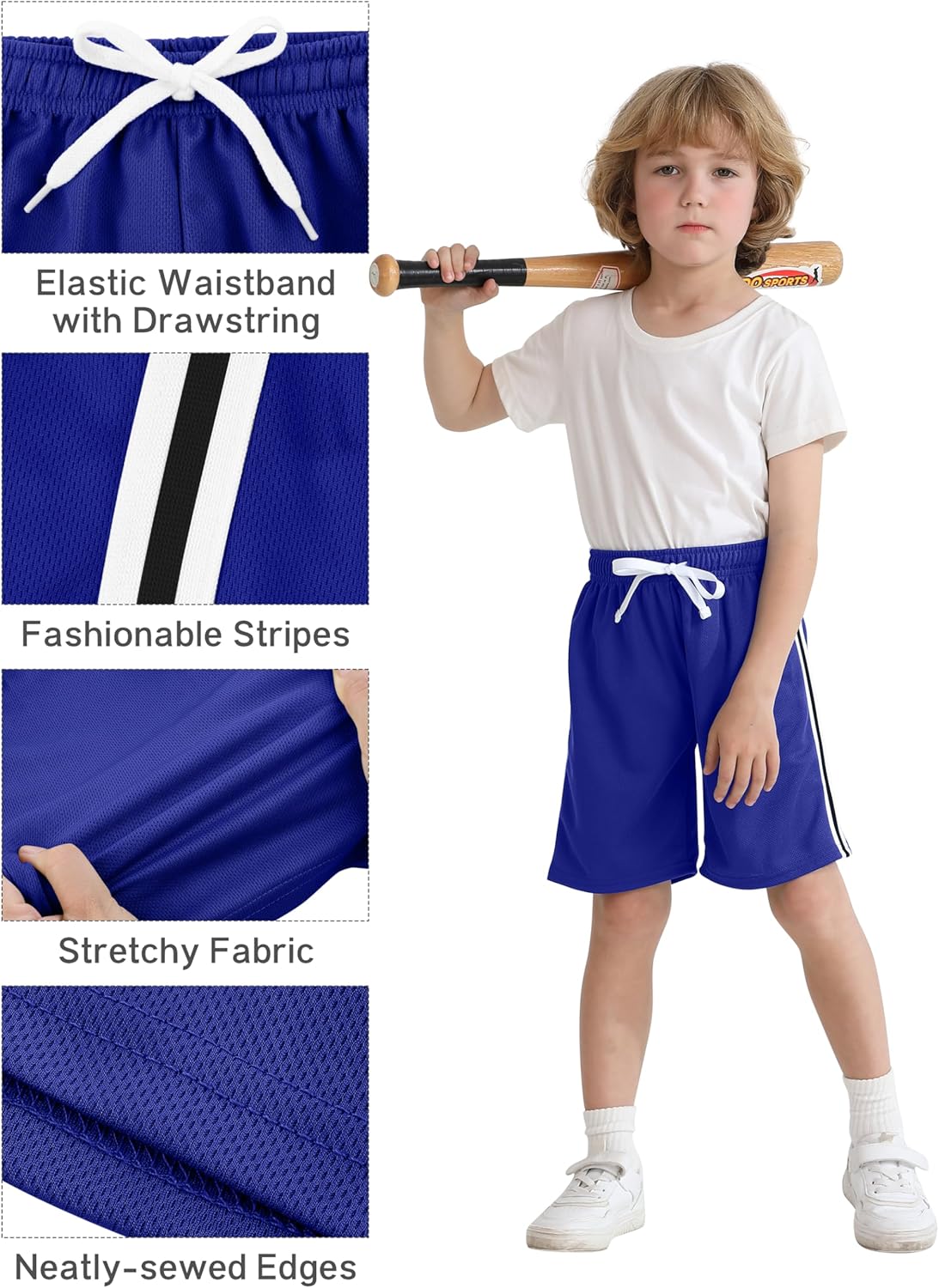 Resinta Boys athletic shorts breathable elastic waist summer favorites