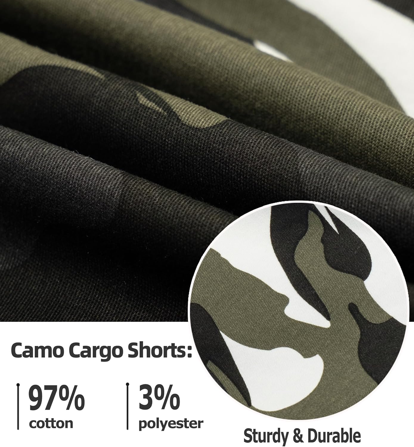 Camouflage Cargo Shorts for Kids TLAENSON