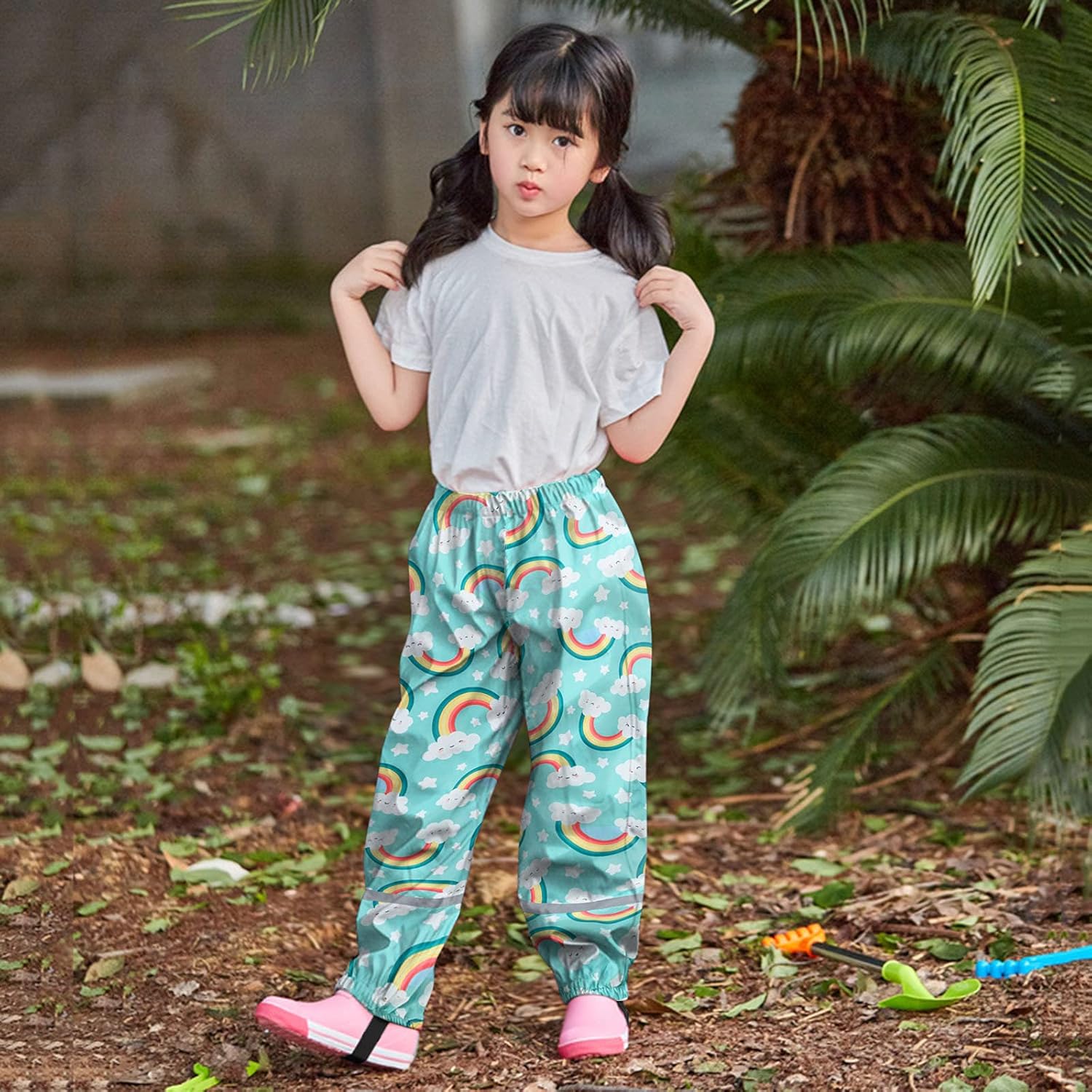 Waterproof Reflective Rain Pants for Kids Boys and Girls Muddy Outfits