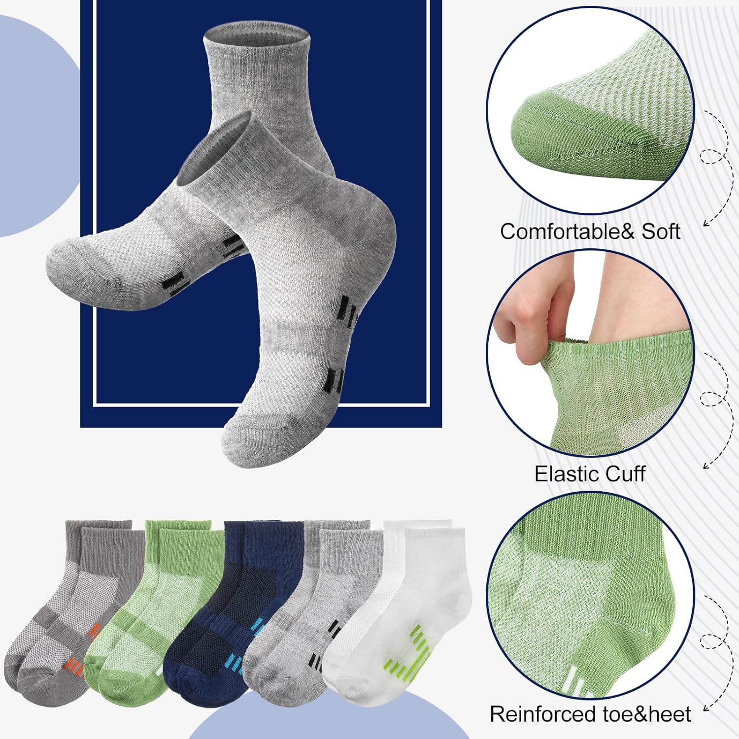 Ramede 100 Pairs Kids Socks Boys Style