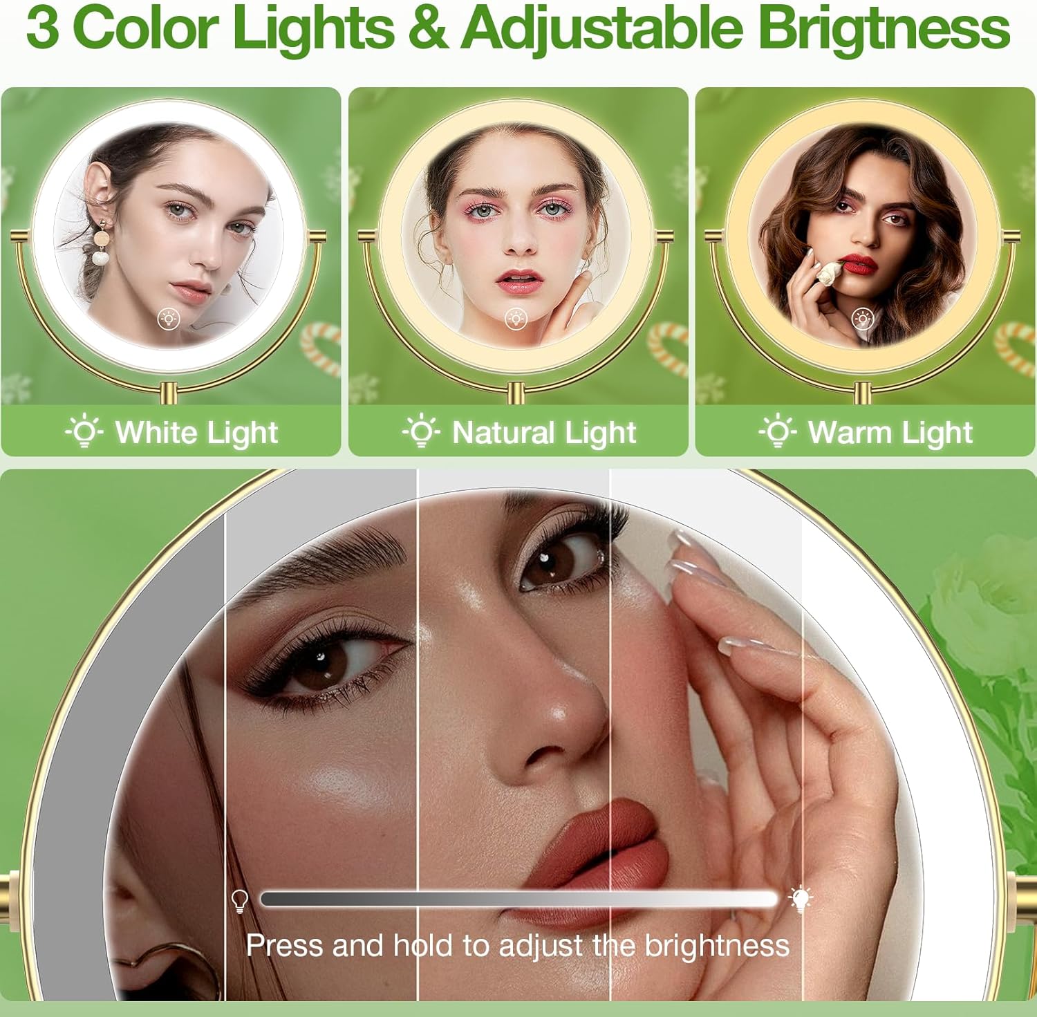 Anfauny 9 Double Sided Lighted Makeup Mirror 10X Magnification Easy to Use