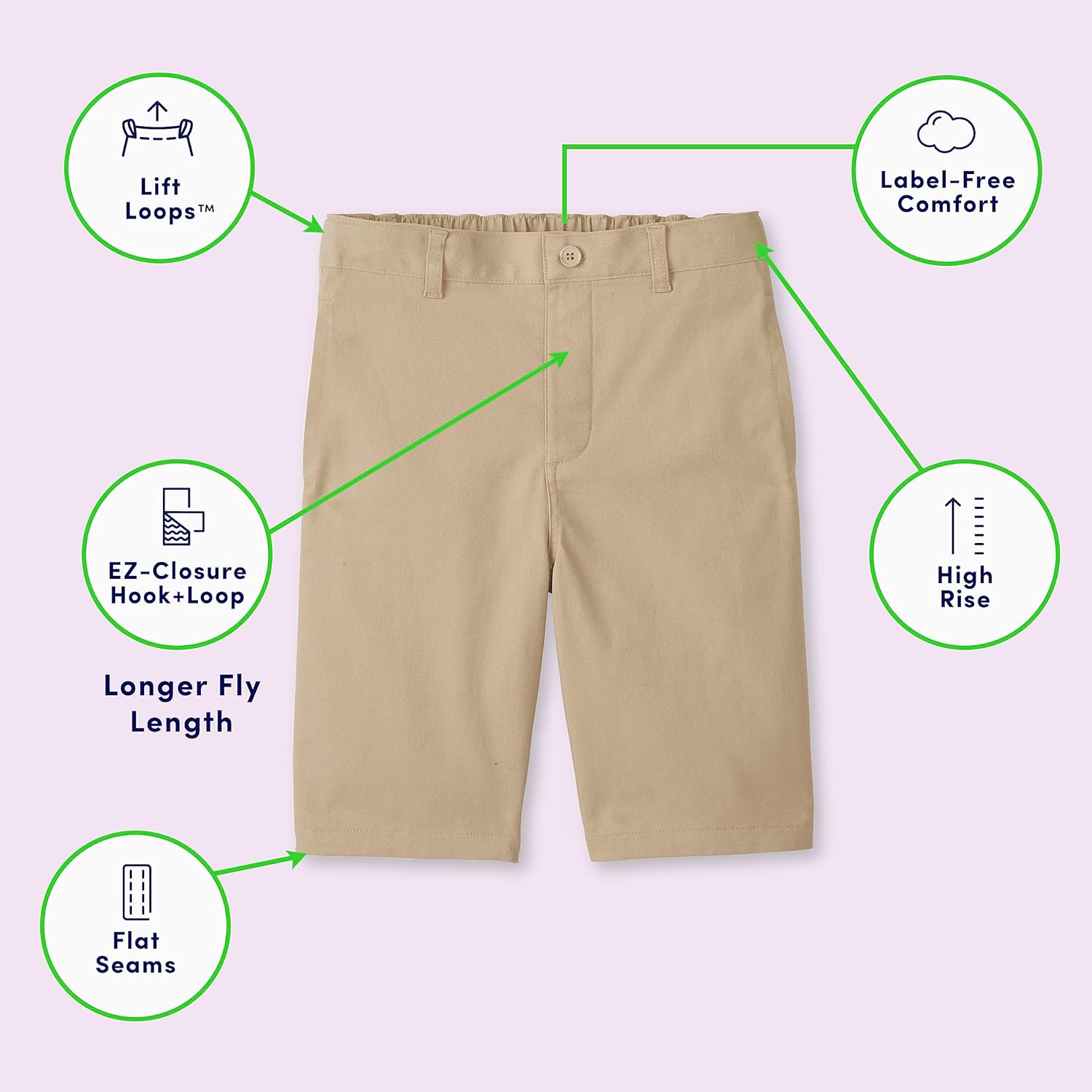 French Toast Boys Adaptive Flat Front Shorts