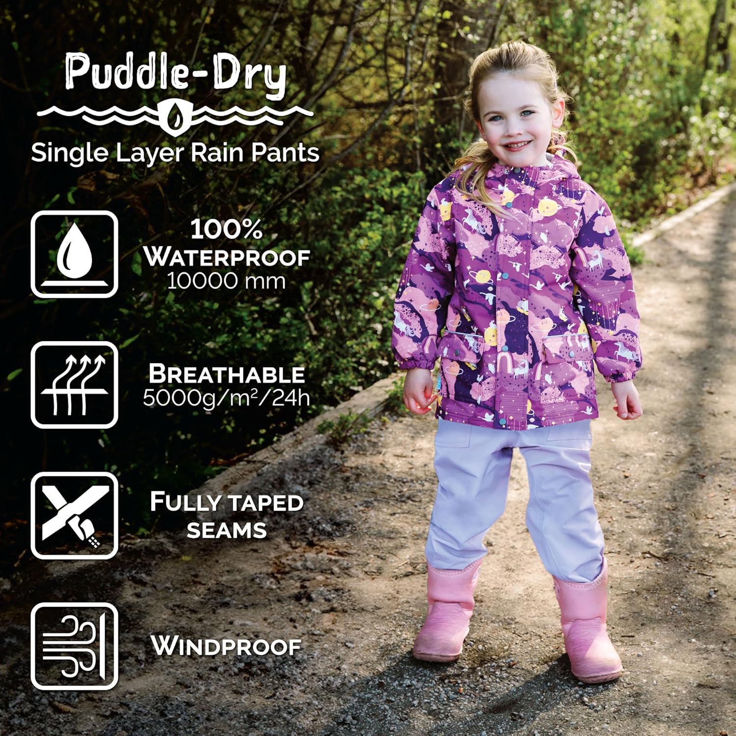 JAN JUL Waterproof Rain Pants for Kids 10000mm 5000gm