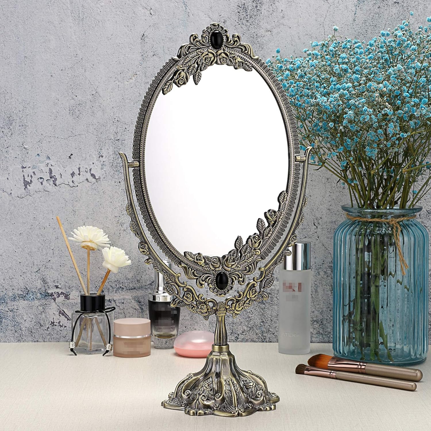 JUXYES Vintage Swivel Making Mirror
