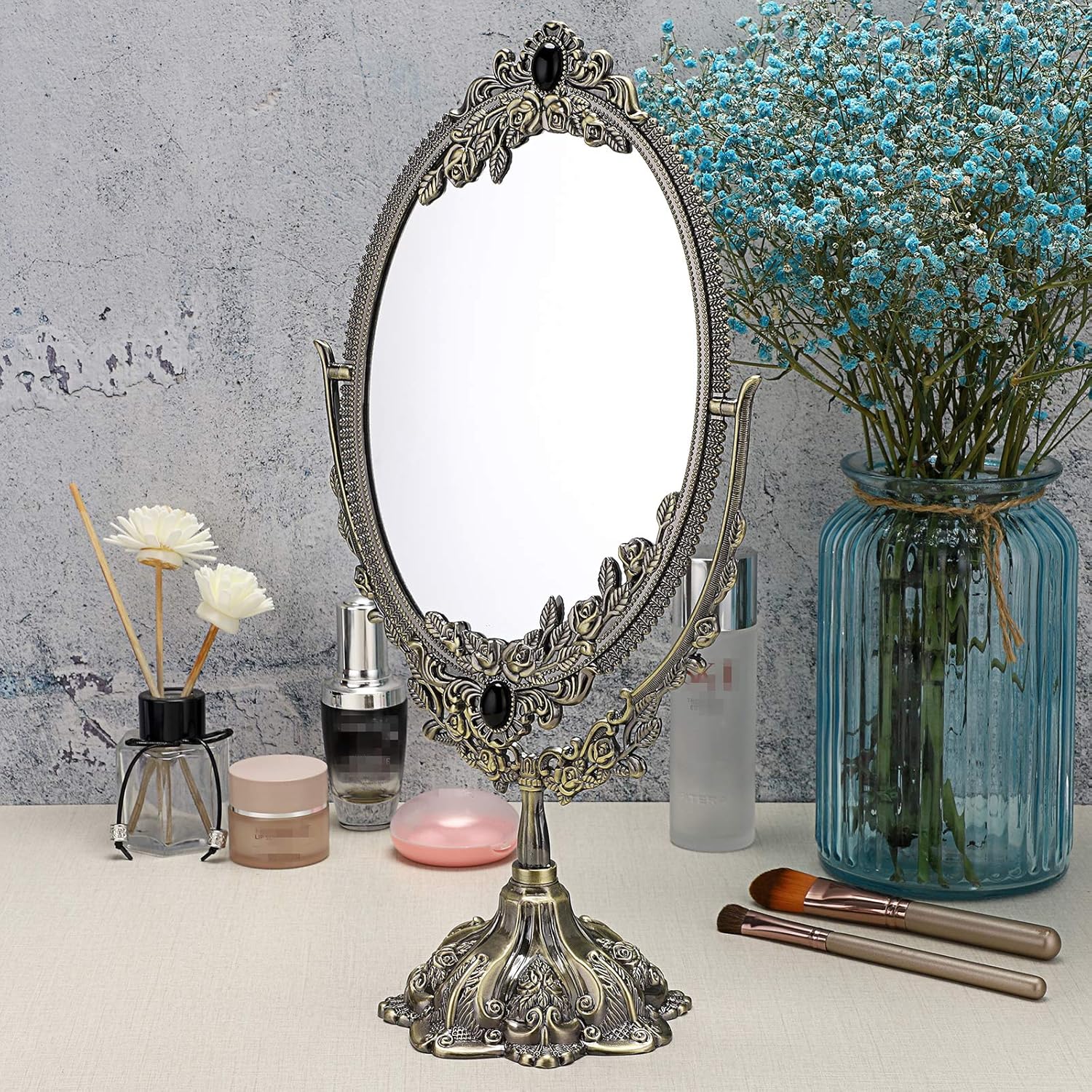JUXYES Vintage Swivel Making Mirror